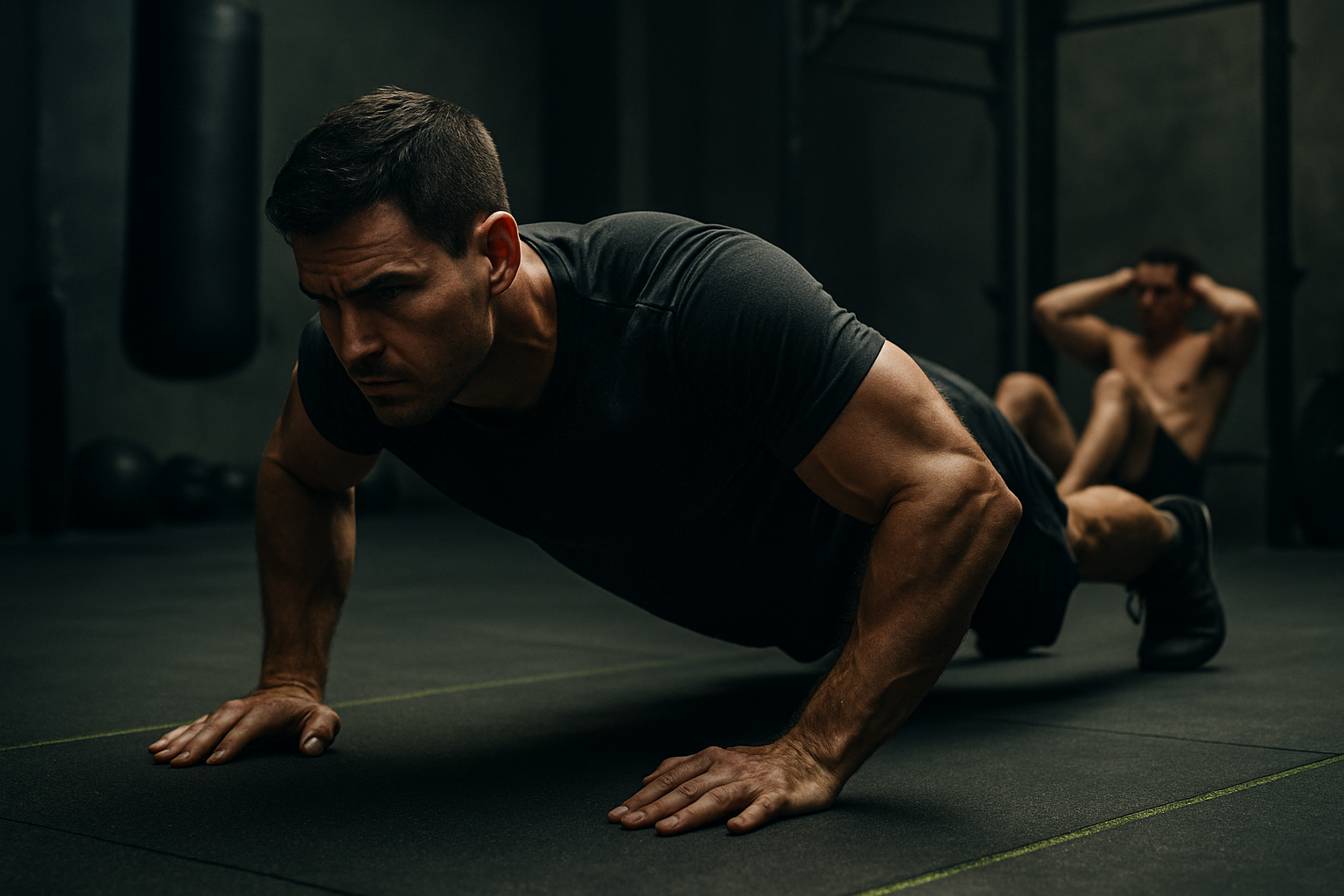Oito semanas de calistenia três vezes por semana melhoram flexões e abdominais em kickboxers — RCT com 20 atletas