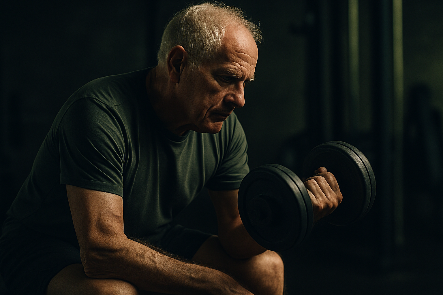 Musculação em sarcopenia: ≥3 séries e >70% 1RM maximizam força de preensão — IGF-1 sobe, mioestatin não muda