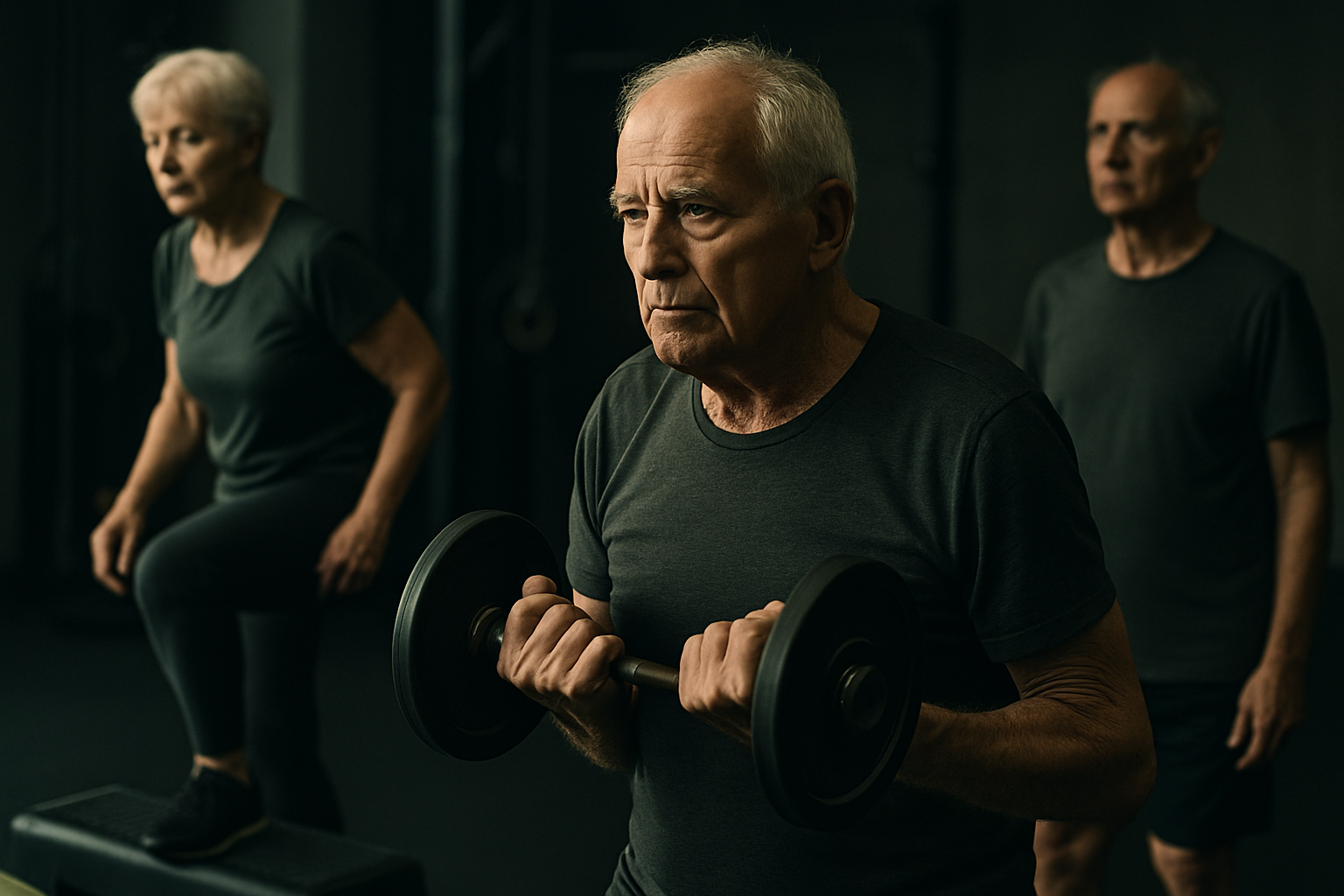 Musculação periférica ou inspiratória + step aeróbico por 10 semanas melhora 6-MWT em idosos — RCT com 34 adultos
